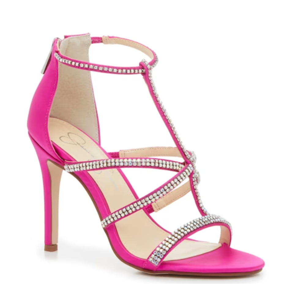 Jessica Simpson Hot Pink Embellished Strappy Heels